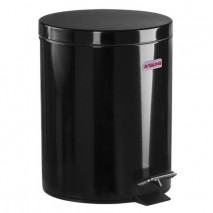 Ведро-контейнер для мусора (урна) с педалью LAIMA &quot;Classic&quot;, 5 л, черное, глянцевое, металл, со съем