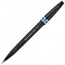 Ручка-кисть PENTEL (Япония) &quot;Brush Sign Pen Artist&quot;, линия письма 0,5-5 мм, голубая, SESF30C-S