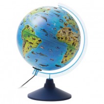Глобус зоогеографический GLOBEN &quot;Классик Евро&quot;, диаметр 250 мм, с подсветкой, детский, Ке012500270