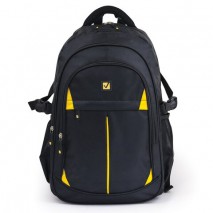 Рюкзак BRAUBERG TITANIUM для старшеклассников/студентов/молодежи, желтые вставки, 45х28х18 см, 22438