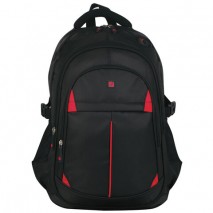 Рюкзак BRAUBERG TITANIUM для старшеклассников/студентов/молодежи, красные вставки, 45х28х18 см, 2263