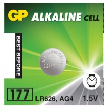 Батарейка GP Alkaline 177 (G4, LR626), алкалиновая, 1 шт., в блистере (отрывной блок), 177-2CY, 4891