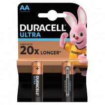 Батарейки КОМПЛЕКТ 2 шт., DURACELL Ultra, AA (LR06, 15А), алкалиновые, пальчиковые, блистер