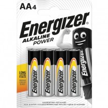 Батарейки КОМПЛЕКТ 4 шт., ENERGIZER Alkaline Power, AA (LR06, 15А), алкалиновые, пальчиковые, блисте