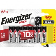 Батарейки КОМПЛЕКТ 12 шт., ENERGIZER Max, AA (LR06, 15А), алкалиновые, пальчиковые, блистер, E301531